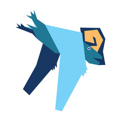 Colorful abstract geometric vector illustration of a prehistoric creature. © Diantimony