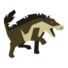 Colorful abstract geometric vector illustration of a prehistoric creature.
