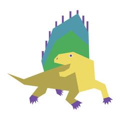 Colorful abstract geometric vector illustration of a lizard.