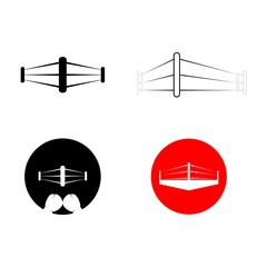 simple boxing ring logo illustration design