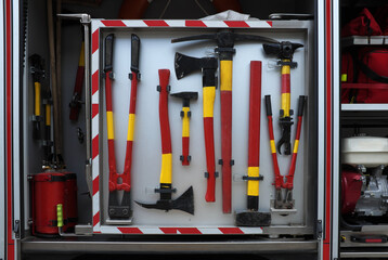 Firefighter's accessories for extinguishing a fire ...