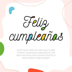 Tarjeta de feliz cumpleaños minimalista colores