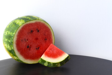 Sliced watermelon on white background 