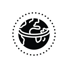 Black solid icon for longitude