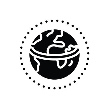 Black solid icon for longitude
