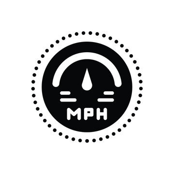 Black Solid Icon For Mph Odometer