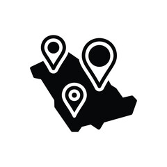 Black solid icon for regions