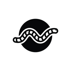Black solid icon for worm