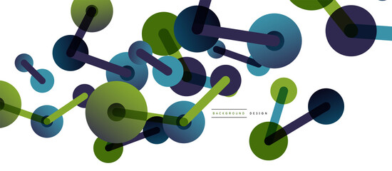 Line points connections geometric abstract background. Circles connected by lines. Trendy techno business template for wallpaper, banner, background or landing