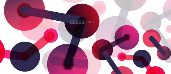 Abstract background. Round dots connected by lines. Trendy techno business template for wallpaper, banner, background or landing