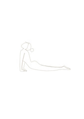 Woman doing yoga in line drawing illustrator