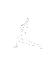 Line drawing og woman in yoga pose vector for background