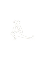 Logo of yoga pose in line drawing vector