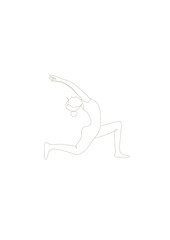 Continuons line drawing  of yoga pose vector