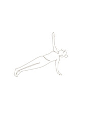 Woman in yoga pose line drawing vector