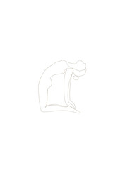Line drawing of yoga exercise illustration