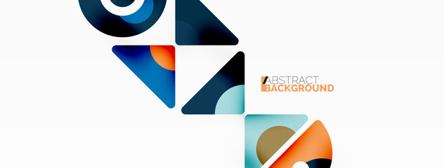 Creative geometric wallpaper. Minimal abstract background. Triangles and circles composition vector illustration for wallpaper banner background or landing page