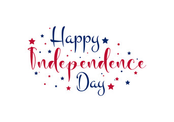 Happy independence day of united states of america. July 4th of typographic design. Vector illustration.
