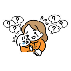 育児　育児ノイローゼ　母親　泣く