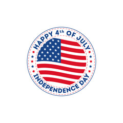 Happy 4th of july independence day.  American independence day greeting card, banner, poster with united states flag.