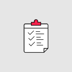 clipboard checklist survey form line art icon for apps and websites