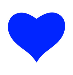 Blue color heart icon on white background.