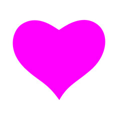 magenta color heart icon on white background.
