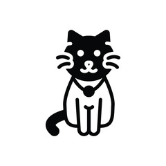 Black solid icon for cat pussy