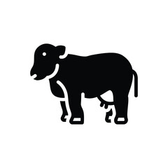 Black solid icon for cattle