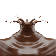 Chocolate splash with clipping path , 3D Rendering, 3D illustration
