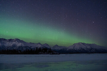 Fototapeta na wymiar Aurora sky in Alaska with strong Northern Lights