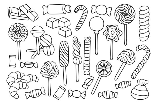 sweet food sketch collection doodle design