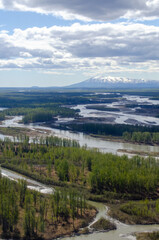 Flying in Alaska over rivers
