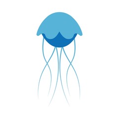 cute jelly fish Vector icon design illustration Template