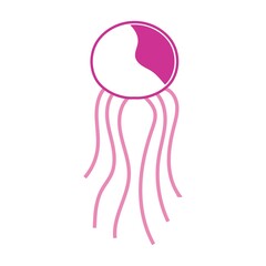 cute jelly fish Vector icon design illustration Template