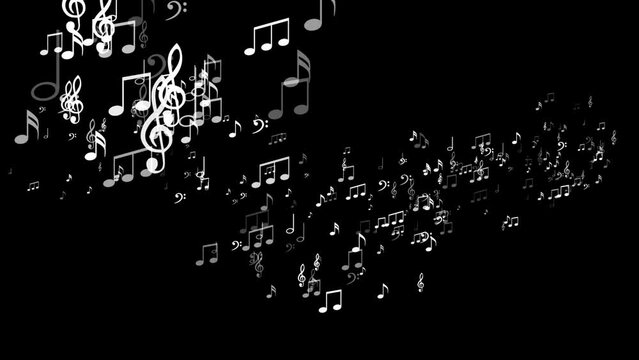 Musical Notes Animation, Rendering, Background, Loop, 4k
