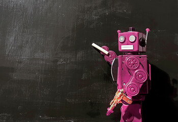 retro red robot techer