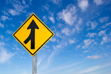 Merge road sign as symbol of cooperation. Merging Sign, Road, Diamond Shaped, Directional Sign....
