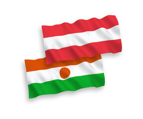 Flags of Austria and Republic of the Niger on a white background