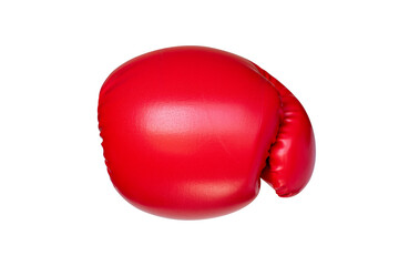 Red professional boxing glove isolated on white background