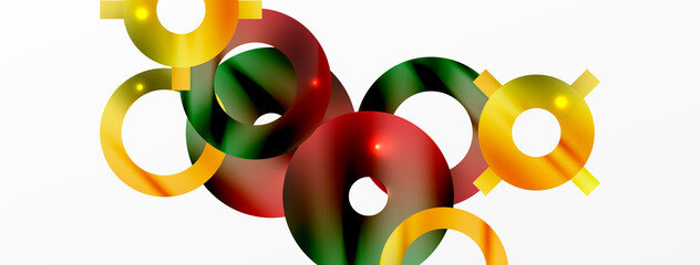 Minimal geometric abstract background. Circle, line and round shapes design. Trendy techno business template for wallpaper, banner, background or landing