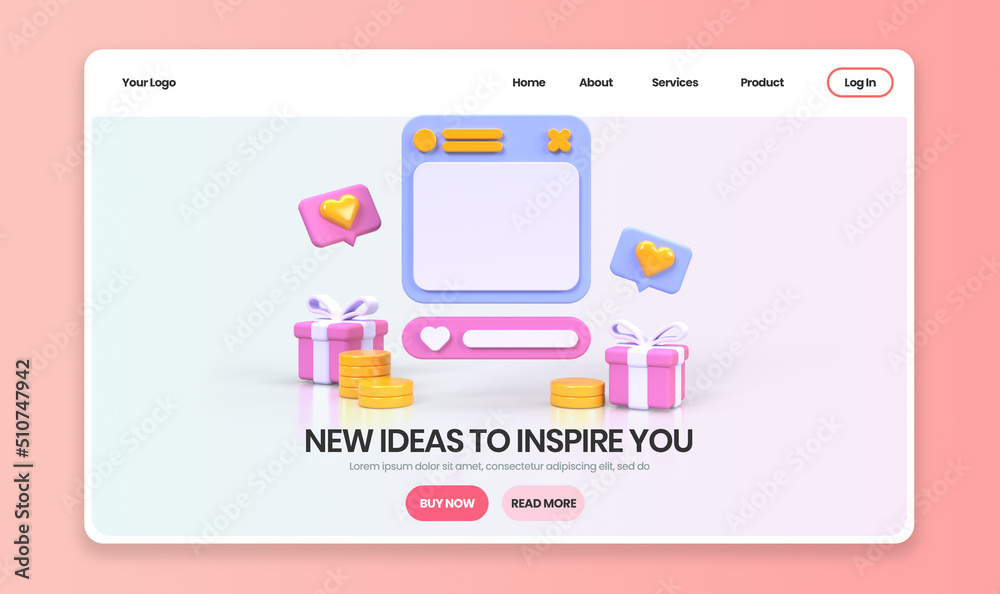 Wall mural web development for ui ux design concept illustration landing page template business idea background
