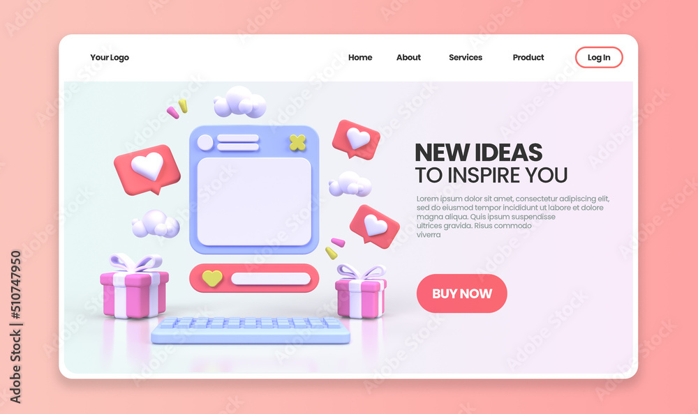 Wall mural web development for ui ux design concept illustration landing page template business idea background