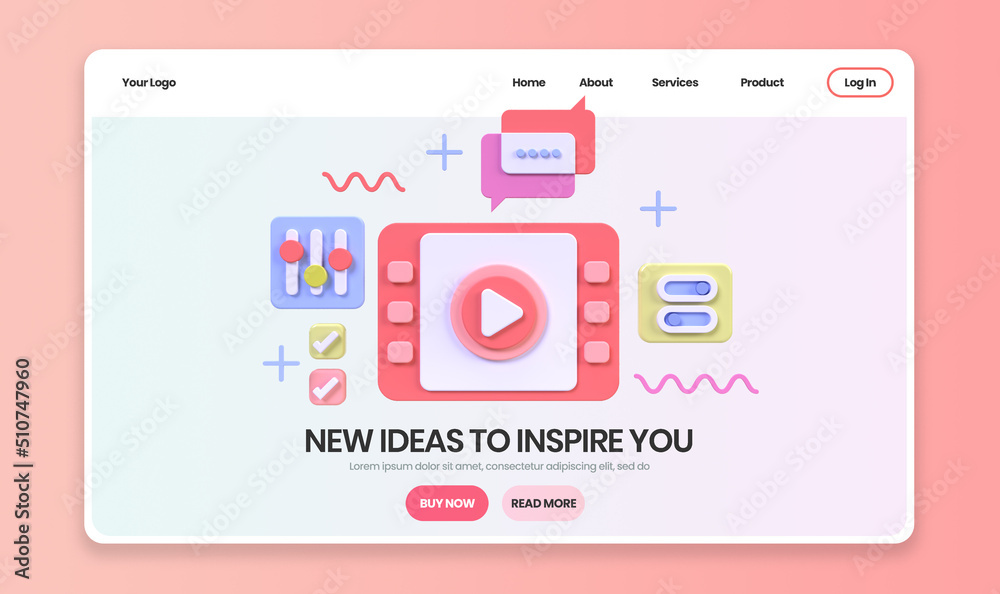 Wall mural web development for ui ux design concept illustration landing page template business idea background