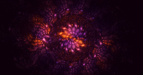 3D rendering abstract colorful fractal light background