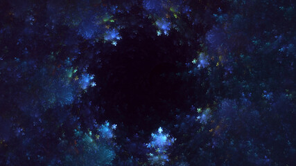 3D rendering abstract blue fractal light background