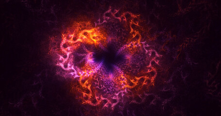 3D rendering abstract colorful fractal light background