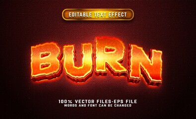burn 3d text effect premium vectors