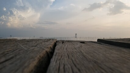 Evening View on the Small Town Harbor