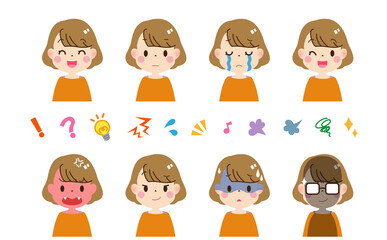 女性表情セットF